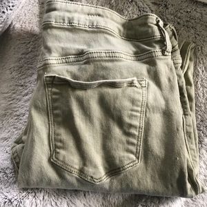 Straight leg light green jeans